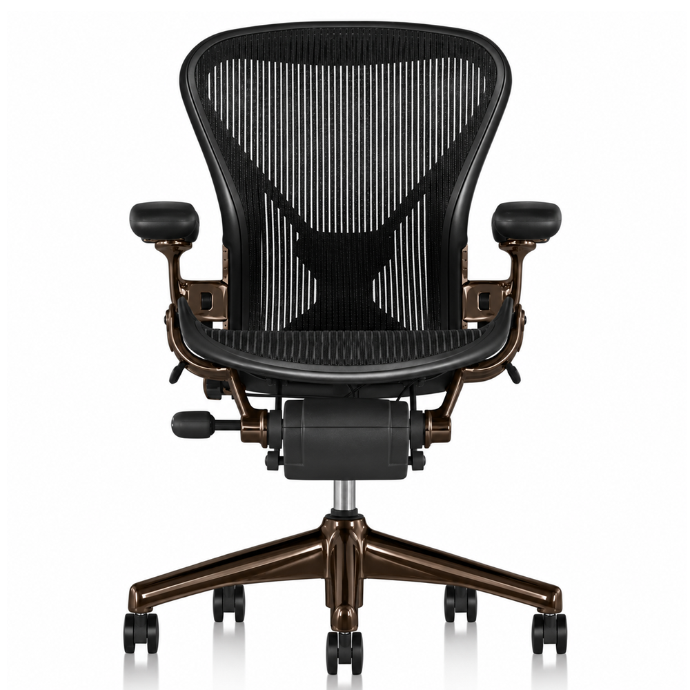 Refurbished Herman Miller Aeron Chair Classic (Custom Bronze Gold Metallic)