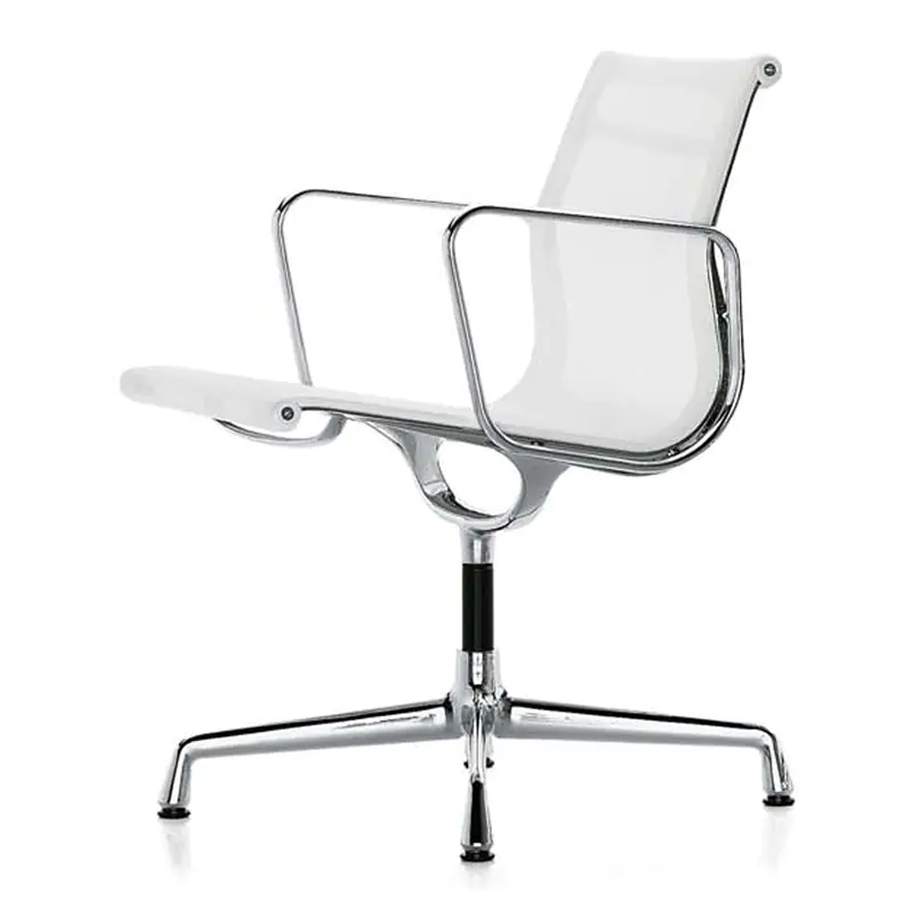 Vitra Eames Aluminium Chair EA 107 White Mesh Refurbished